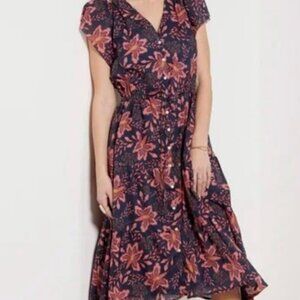 Women's - Trovata - Floral Ruffle Midi Dress - Birds of Paradis Kristi